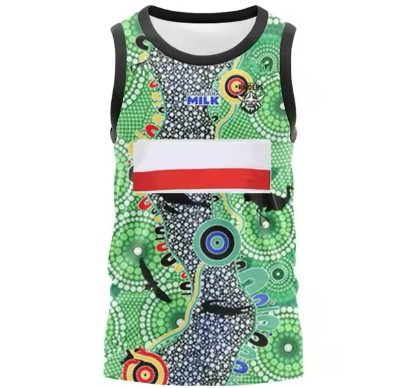 2024 Canberra Raiders Indigenous Adults Singlet Top Quality